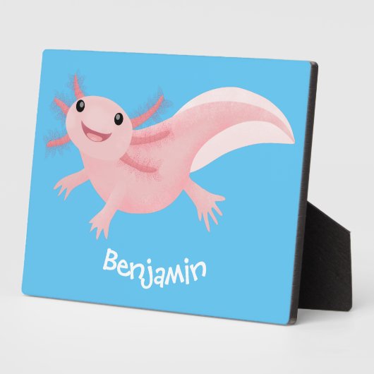 Niedlich-rosa-glückliche axolotl fotoplatte (Seite)