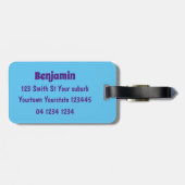 Niedlich-rosa-glückliche axolotl gepäckanhänger (Rückseite horizontal)