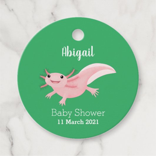 Niedlich-rosa-glückliche axolotl geschenkanhänger (Vorderseite)
