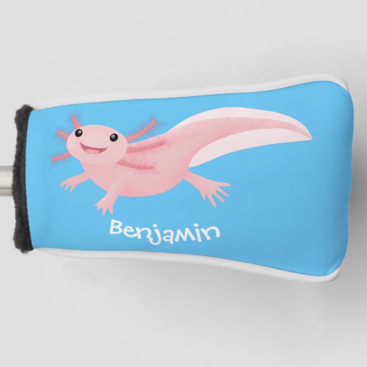 Niedlich-rosa-glückliche axolotl golf headcover (Vorderseite)