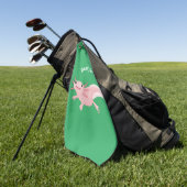 Niedlich-rosa-glückliche axolotl golfhandtuch (Gras)