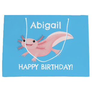 Niedlich-rosa-glückliche axolotl große geschenktüte