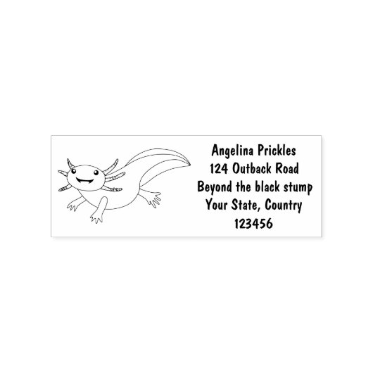 Niedlich-rosa-glückliche axolotl gummistempel (Prägung)