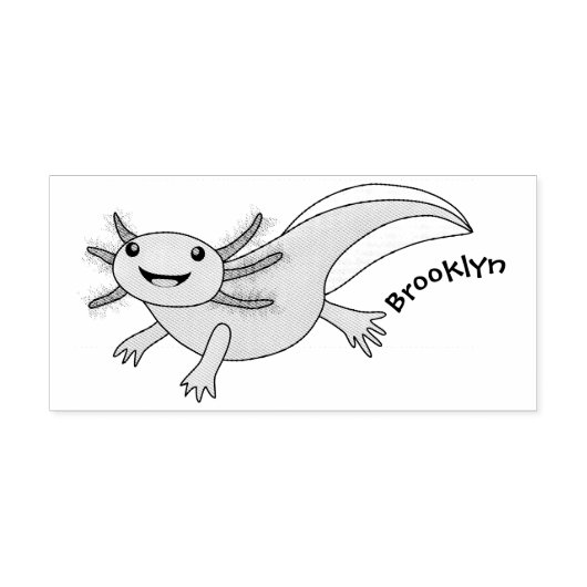 Niedlich-rosa-glückliche axolotl gummistempel (Prägung)