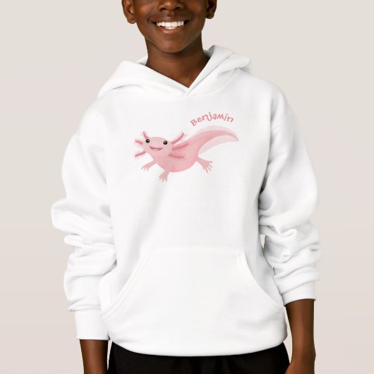 Niedlich-rosa-glückliche axolotl hoodie (Vorderseite)