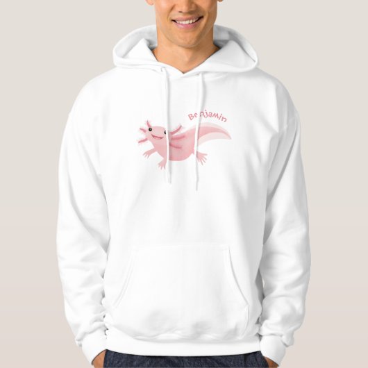 Niedlich-rosa-glückliche axolotl hoodie (Vorderseite)