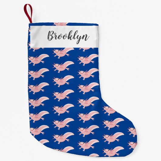 Niedlich-rosa-glückliche axolotl kleiner weihnachtsstrumpf (Vorderseite)