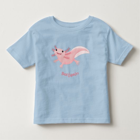 Niedlich-rosa-glückliche axolotl kleinkind t-shirt (Vorderseite)