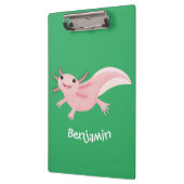 Niedlich-rosa-glückliche axolotl klemmbrett (Links)