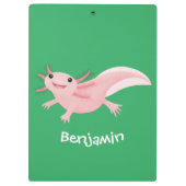Niedlich-rosa-glückliche axolotl klemmbrett (Rückseite)