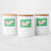 Niedlich-rosa-glückliche axolotl lebensmitteletikett (Flaschen)