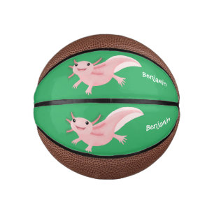 Niedlich-rosa-glückliche axolotl mini basketball