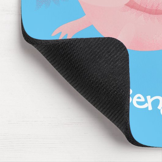 Niedlich-rosa-glückliche axolotl mousepad (Ecke)