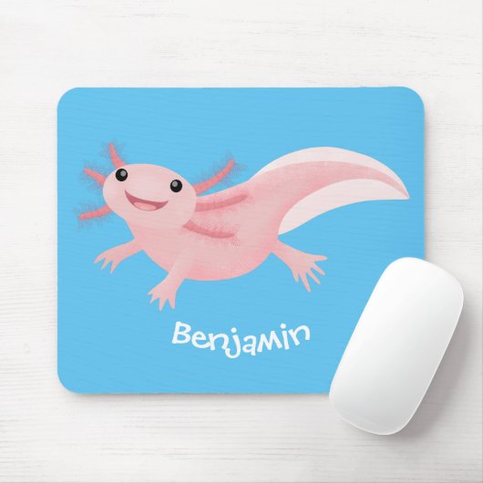 Niedlich-rosa-glückliche axolotl mousepad (Mit Mouse)