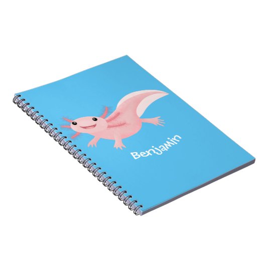 Niedlich-rosa-glückliche axolotl notizblock (Rechte Seite)