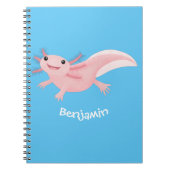 Niedlich-rosa-glückliche axolotl notizblock (Vorderseite)