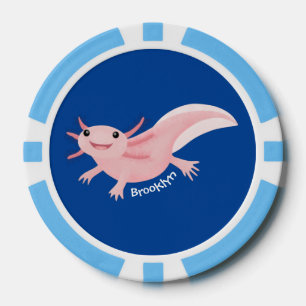 Niedlich-rosa-glückliche axolotl pokerchips