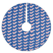 Niedlich-rosa-glückliche axolotl polyester weihnachtsbaumdecke (Vorderseite)