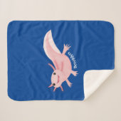 Niedlich-rosa-glückliche axolotl sherpadecke (Vorderseite (Horizontal))