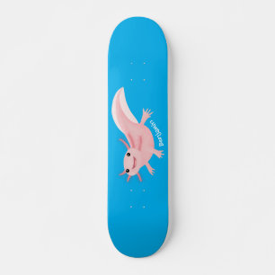 Niedlich-rosa-glückliche axolotl skateboard
