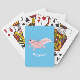 Niedlich-rosa-glückliche axolotl spielkarten