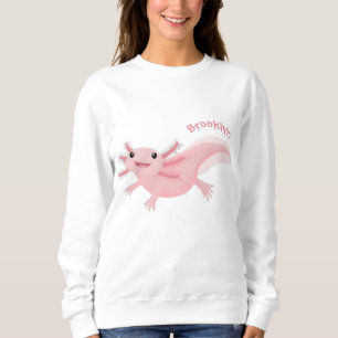 Niedlich-rosa-glückliche axolotl sweatshirt