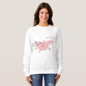 Niedlich-rosa-glückliche axolotl sweatshirt (Vorne ganz)
