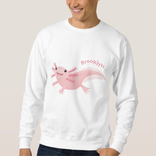 Niedlich-rosa-glückliche axolotl sweatshirt (Vorderseite)