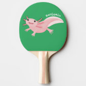 Niedlich-rosa-glückliche axolotl tischtennis schläger (Rückseite)