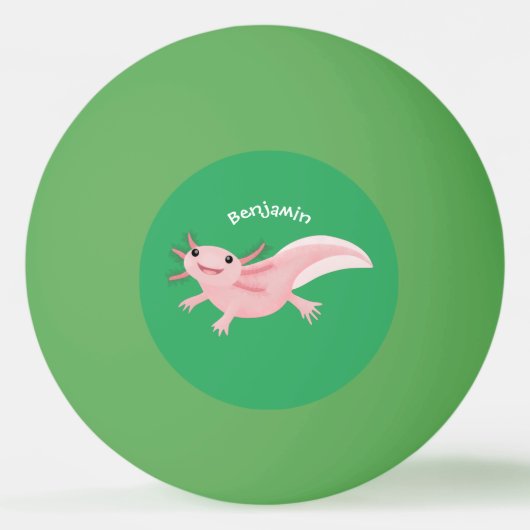 Niedlich-rosa-glückliche axolotl tischtennisball (Vorderseite)