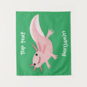 Niedlich-rosa-glückliche axolotl wandteppich (Vorderseite)
