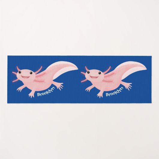 Niedlich-rosa-glückliche axolotl yogamatte (Vorderseite (Horizontal))