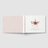 Niedlich rosa goldfarbene Blütenzunge Einhorn jede Gästebuch (Voll)