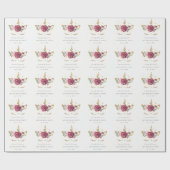 Niedlich rosa goldfarbene Blütenzunge Einhorn jede Geschenkpapier (Flach)