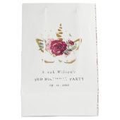 Niedlich rosa goldfarbene Blütenzunge Einhorn jede Mittlere Geschenktüte (Rückseite)