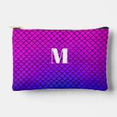 Niedlich rosa Gradient Girly Mermaid Scales Monogr Zubehörtasche (Vorderseite)