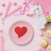 Niedlich rosa Großherz Moderne mädchenhaft Valenti Pappteller (Party)