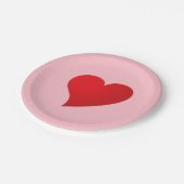 Niedlich rosa Großherz Moderne mädchenhaft Valenti Pappteller (Schrägansicht)