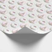 Niedlich rosa grüne Beatrix Potter Tierthema Geschenkpapier (Ecke)