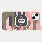 Niedlich-Rosa-grüne Camouflage, Minimalistisch Per Case-Mate iPhone Hülle (Rückseite (Horizontal))