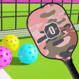 Niedlich-Rosa-grüne Camouflage, Minimalistisch Per Pickleball Schläger