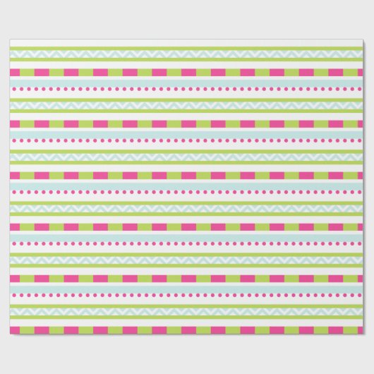 Niedlich rosa, grüne Pantoletten Geschenkpapier (Flach)