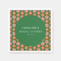 Niedlich rosa grüne Retro-Blume Brautparty benutze