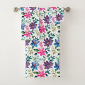 Niedlich rosa Grüne Rosa Blumenmuster Badhandtuch Set (Insitu)