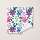 Niedlich rosa Grüne Rosa Blumenmuster Badhandtuch Set (Waschlappen)