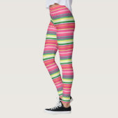 Niedlich rosa grüne Streifen Leggings (Links)