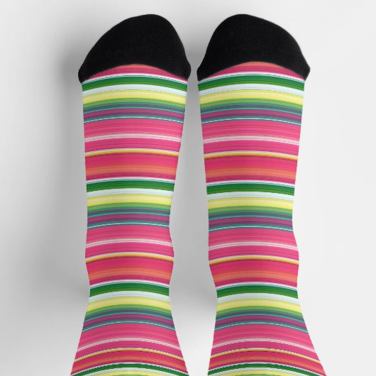 Niedlich rosa grüne Streifen Socken (Oben)
