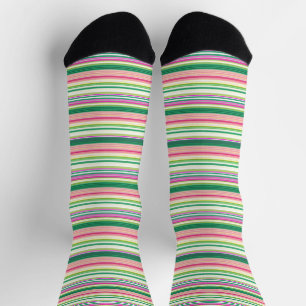 Niedlich rosa grüne Streifen Socken