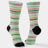 Niedlich rosa grüne Streifen Socken (Gewinkelt)