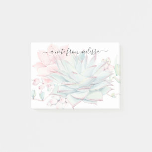 Niedlich rosa grüne Sukkulente Personalisiert Pos Post-it Klebezettel